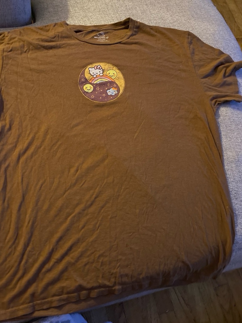 Hello Kitty Brown Graphic Tee with White Print